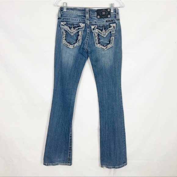Miss Me Y2K Vintage Signature Boot Medium Wash Low Rise Jeans Size 26 - Picture 5 of 11